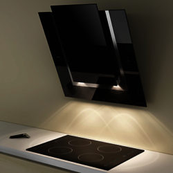 Elica Verdi Chimney Cooker Hood Black Glass